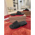 Christian Louboutin Black Mesh Logo Slide Sandals Red Rubber Outsole