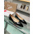 Christian Louboutin Black Patent Leather Pointed‑Toe Low‑Wedge Heel Flats