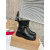 Christian Louboutin Black Croc‑Embossed CL‑Buckle Chelsea Lug‑Sole Ankle Boots