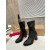 Christian Louboutin Black Stretch‑Leather Side‑Zip Block‑Heel Ankle Boots 85mm heel