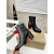 Christian Louboutin Black Smooth Leather Side‑Zip Block Heel Ankle Boots 70mm heel