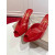 Christian Louboutin Red Patent Peep‑Toe Kitten Heel Mules