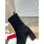Christian Louboutin Black Suede Side‑Zip Block‑Heel Ankle Boots 85mm heel