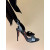 Christian Louboutin Black Satin 120mm heel Ankle‑Tie Stiletto High‑Heel Sandals