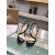 Christian Louboutin Black Nappa Asymmetric Curved Strap Slingback Sandal 100mm heel
