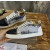 Christian Louboutin Gradient Fabric Spiked Low‑Top Sneakers Silver Metallic Trim