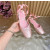 Christian Louboutin Pink Satin Crystal‑Embellished Ankle‑Tie Ballet Flats