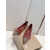 Christian Louboutin Burgundy Mesh Crystal Pearl Embellished Pointed‑Toe Flat Shoes