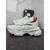Christian Louboutin White Bubble‑Sole Lace‑Up Chunky Sneakers Red Inner Lining