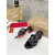 Christian Louboutin Black Leather Studded 55mm heel Slide Sandals