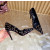 Christian Louboutin Black Velvet Gold‑Leopard Print Pointed‑Toe 120mm Stiletto High Heel Pumps