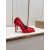 Christian Louboutin Red Glitter Velour 120mm Stiletto Heel So Kate Pumps