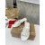 Christian Louboutin White Leather Studded 55mm heel Slide Sandals