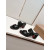 Christian Louboutin Black Leather Block‑Heel Buckle Mule Sandals