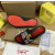 Christian Louboutin Black Cartoon‑Graffiti Spiked Slide Sandals Red Footbed