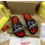 Christian Louboutin Black Rubber Slide Sandals White Signature Logo Print