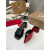 Christian Louboutin Black Leather 55mm heel Block Heel Slide Sandal