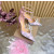 Christian Louboutin Pink Satin Checkered Crystal‑Embellished 100mm Stiletto Heel Ankle‑Strap Pumps