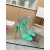 Christian Louboutin Green Patent Spiked Ankle‑Strap Sandal 100mm heel