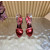 Christian Louboutin Metallic Red Patent Ankle‑Strap Platform High‑Heel Sandals 120mm heel