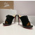 Christian Louboutin Black Sequin‑Flower 120mm Heel Platform Mule Sandals