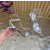 Christian Louboutin Silver Metallic Double‑Strap Platform High‑Heel Sandals 120mm heel