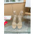 Christian Louboutin Beige Leather Gold‑Spiked Ankle‑Strap Sandal 100mm heel