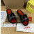 Christian Louboutin Black Crystal Logo Embellished Flat Slide Sandals
