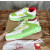 Christian Louboutin White‑Green Leather Spiked Platform Low‑Top Sneakers