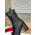 Christian Louboutin Black Stretch‑Leather Side‑Zip Block‑Heel Ankle Boots 85mm heel