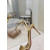 Christian Louboutin Gold Laminated Leather 85mm Stiletto Heel Ankle‑Strap Sandals