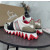 Christian Louboutin White‑Black‑Beige Color‑Block Lace‑Up Sneakers Red Shark‑Tooth Sole