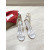Christian Louboutin White Patent 100mm Gold‑Sculpted Heel Ankle‑Strap Sandals
