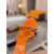 Christian Louboutin Orange Patent Leather 100mm heel Silver‑Spiked Mule High‑Heel Sandals