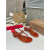 Christian Louboutin Terracotta Croc‑effect Leather Block Heel Thong Sandal