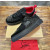 Christian Louboutin Black Suede Crystal Spiked Low‑Top Platform Sneakers