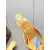 Christian Louboutin Yellow Watercolor‑Print Satin Bow Mule Kitten Heel Sandals 55mm heel