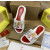 Christian Louboutin White Cartoon‑Graffiti Spiked Slide Sandals Red Footbed