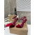 Christian Louboutin Burgundy Velvet 100mm heel Ankle Strap Sandals