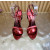 Christian Louboutin Metallic Red Patent Ankle‑Strap Platform High‑Heel Sandals 120mm heel