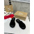 Christian Louboutin Black Suede Platform Flat Slide Sandal