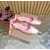 Christian Louboutin Pink Satin Bow Ankle‑Tie Slingback Ballet Flats