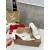 Christian Louboutin White Leather Studded 55mm heel Slide Sandals