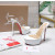 Christian Louboutin White Patent 150mm Clear‑Strap Platform Mule Heels