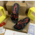 Christian Louboutin Black Graffiti‑Print Slides Rainbow Crystal‑Trimmed Sole