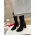 Christian Louboutin Black Suede Side‑Zip Block‑Heel Ankle Boots 85mm heel