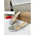 Christian Louboutin Silver Crystal Embellished Flat Slide Sandal