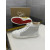 Christian Louboutin White Strass Rhinestone Spiked High‑Top Sneakers