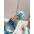 Christian Louboutin Tie‑Dye Satin Bow Mule Kitten Heel Sandals
