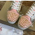 Christian Louboutin Pink‑Gold Glitter Spiked‑Toe Low‑Top Lace‑Up Sneakers